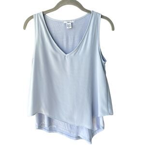 Bar III Layered Tank Light Blue Blouse Angled Size XS